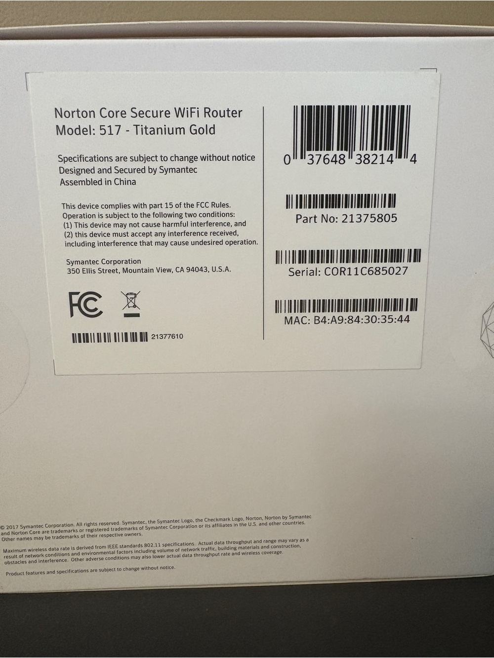Norton Core Model 517 Titanium Gold High Performance Secure Wi-Fi Router - Picture 6 of 9